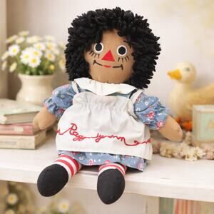 Vintage Applause Raggedy Ann Doll 12” Cloth Plush Embroidered Face Toy